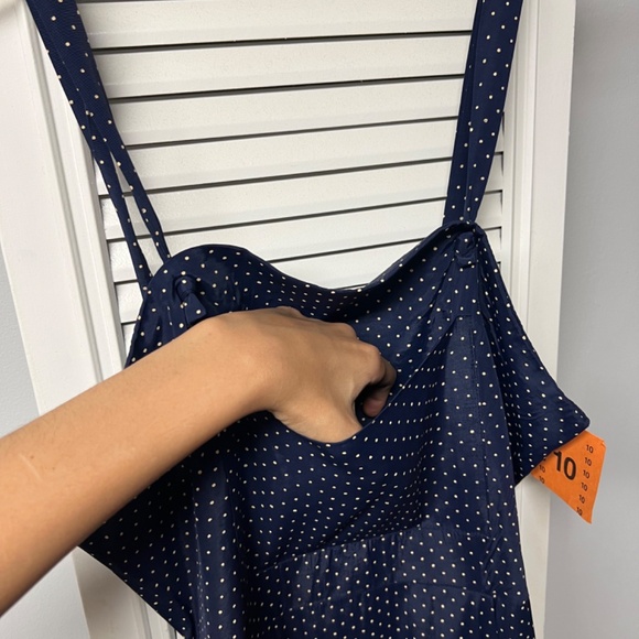 Navy Blue Vintage Wrap Dress - Picture 3 of 9